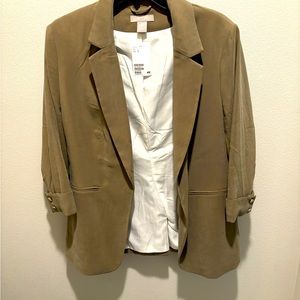 H&M women’s blazer jacket size Large Olive NWT